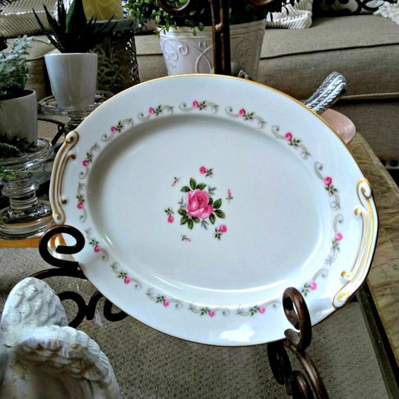 Vintage Other - VINTAGE Roses ROSEBUDS "First Love" SMALL Platter